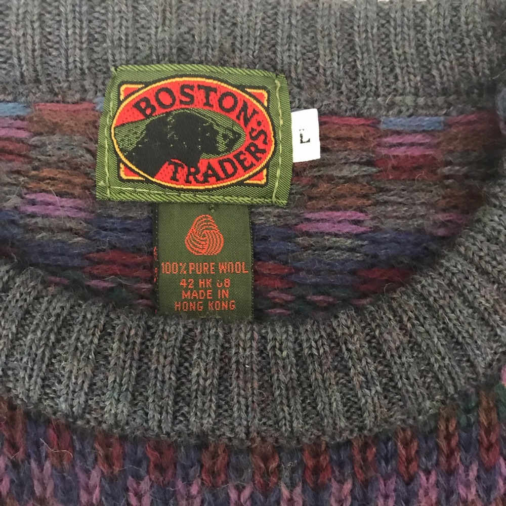 100% Wool Boston Traders Multi Color Sweater - Picture 6 of 6